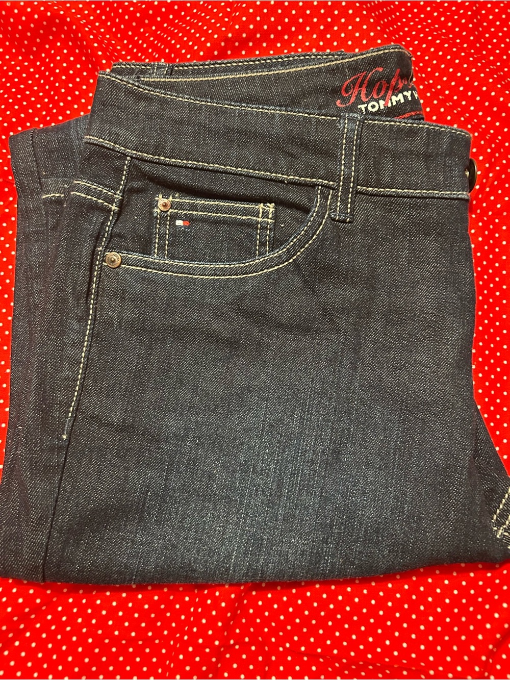 Tommy Hilfiger Women’s Dark Blue Skinny Jeans with Contrast Stitching Boot